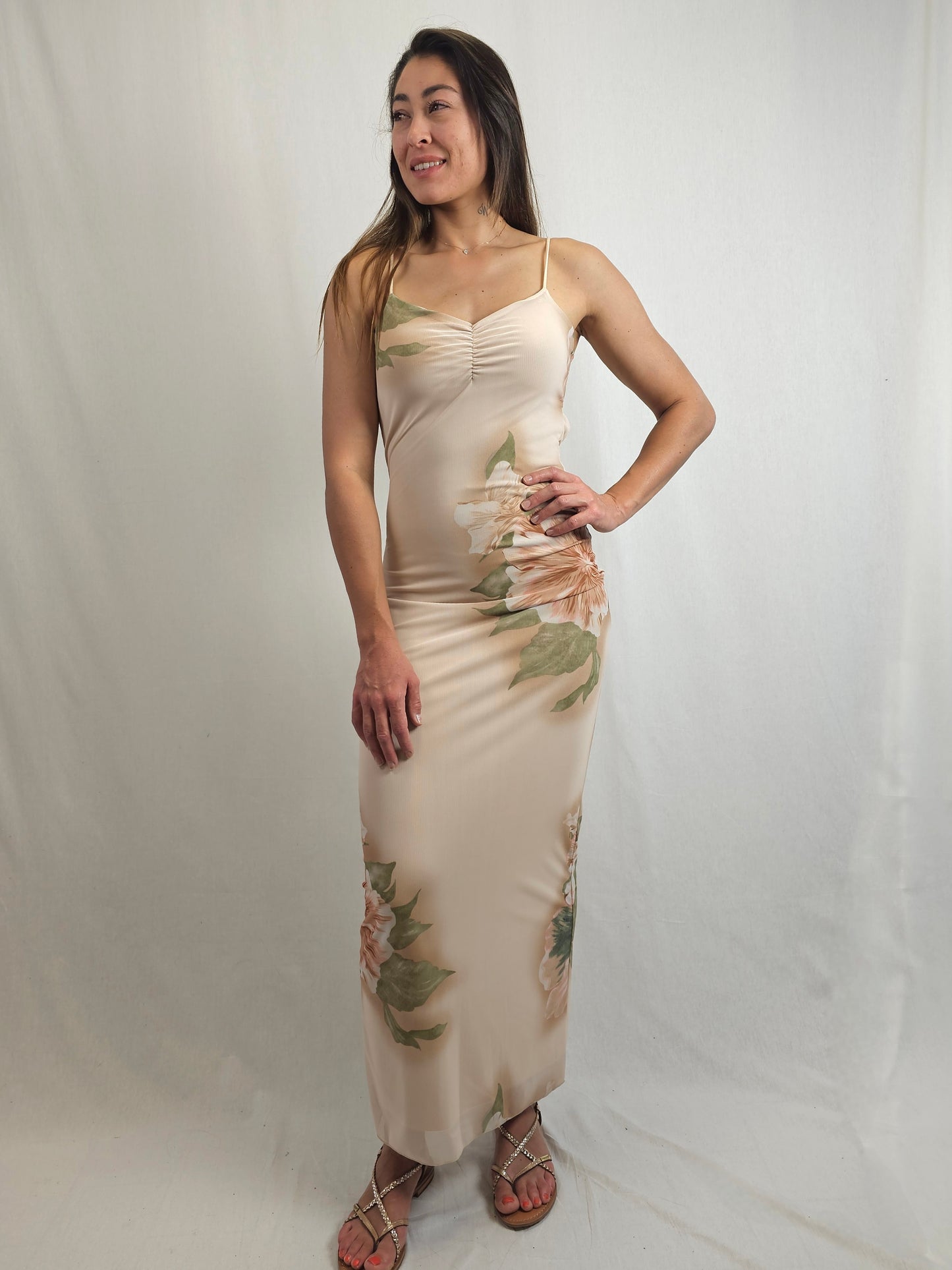 Robe longue dos nu à imprimé floral - JULIETTE