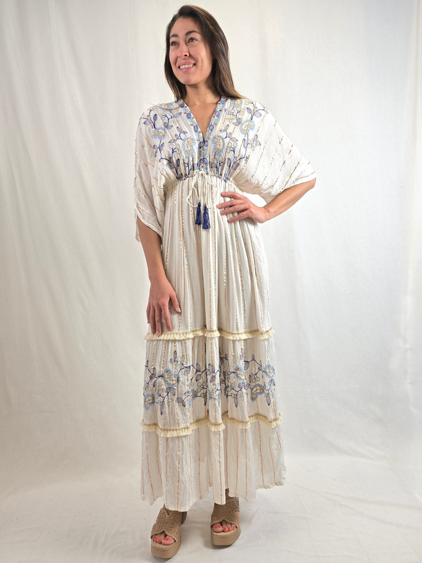 Robe longue bohème brodé SOHANE