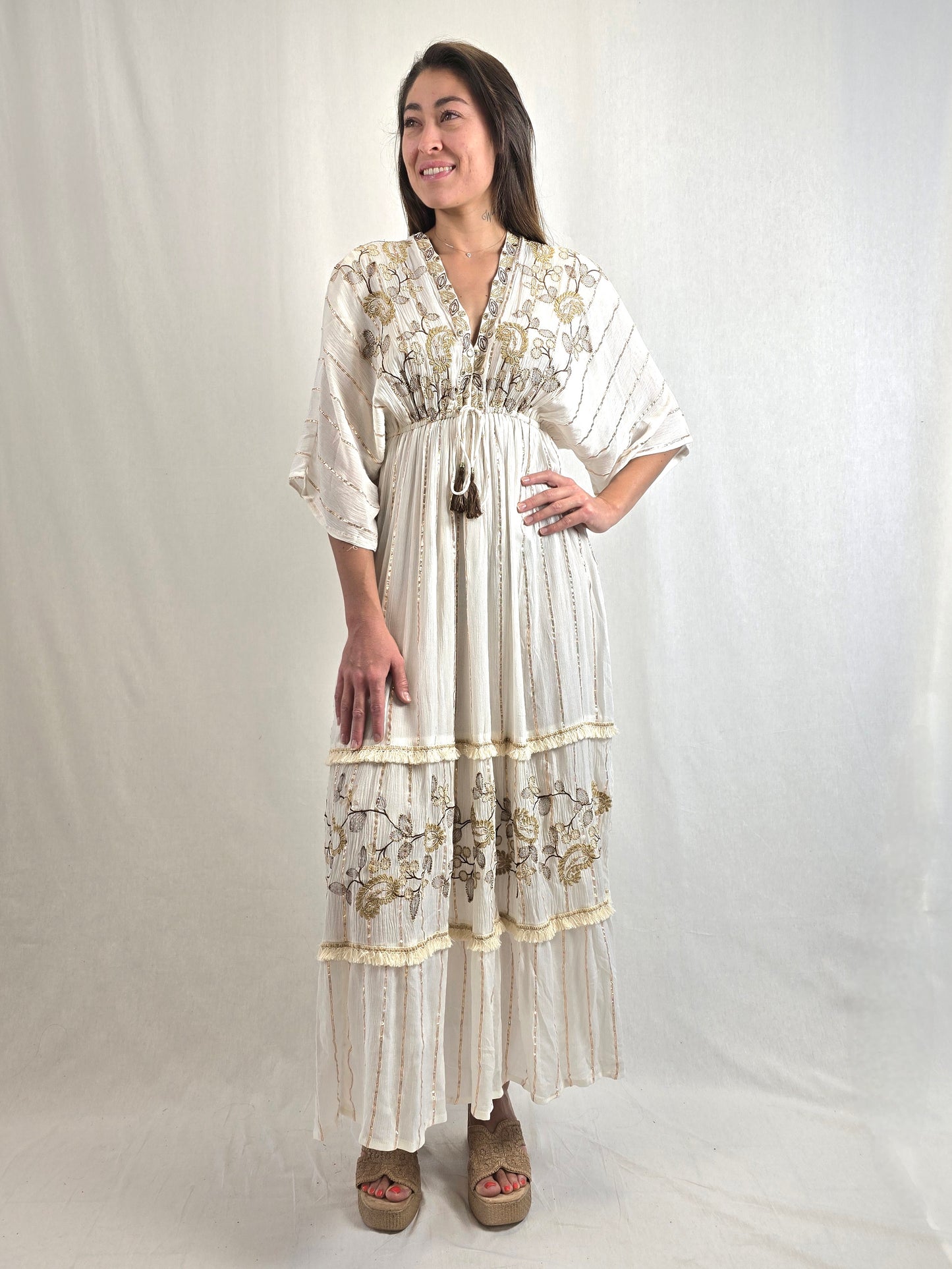 Robe longue bohème brodé SOHANE