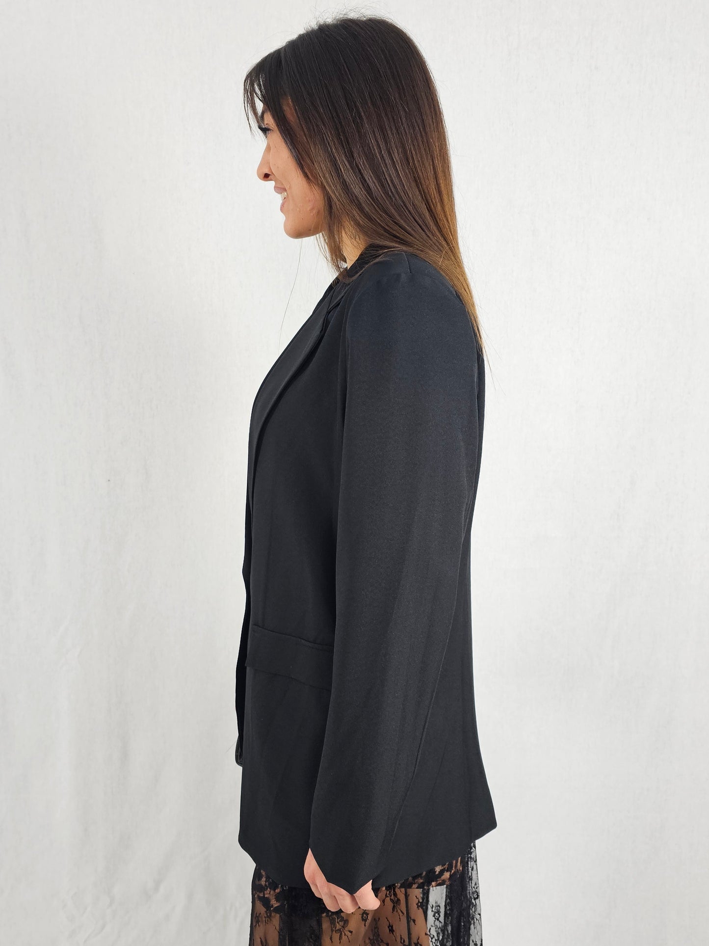 Veste noire à bouton - OLIVIA