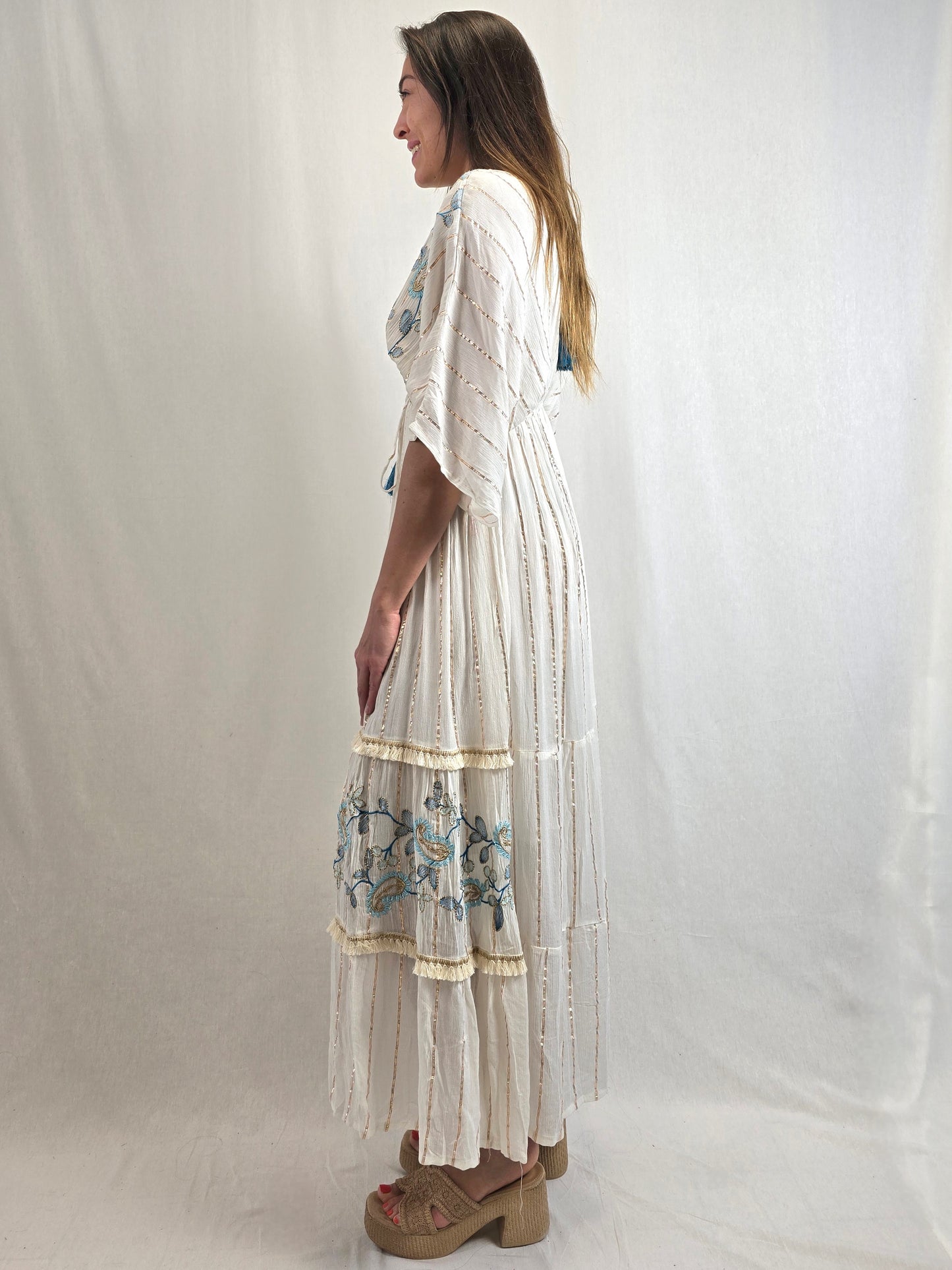 Robe longue bohème brodé SOHANE