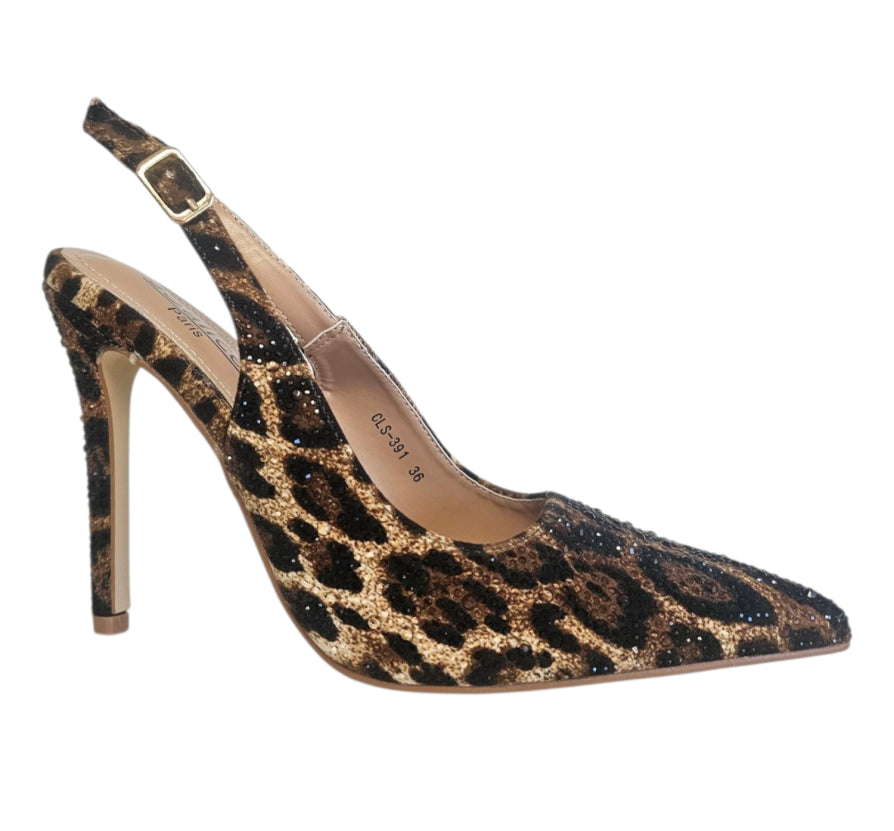 Escarpin strass léopard - JOA