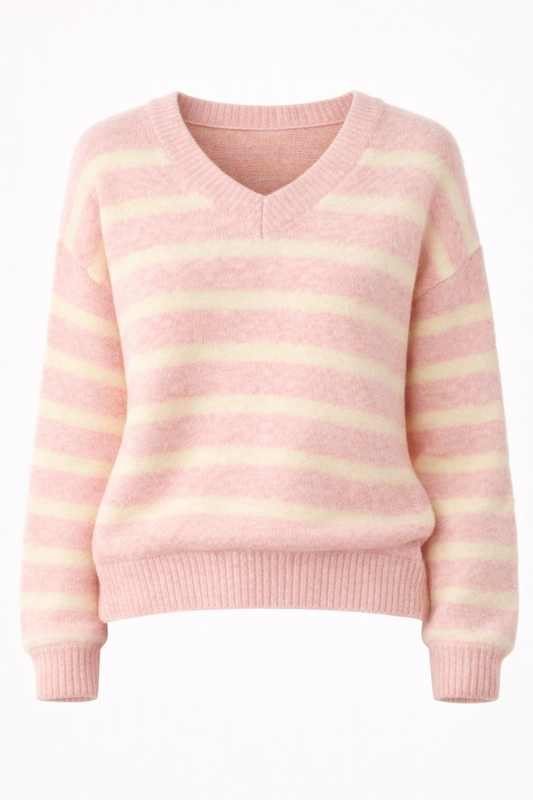 Pull Rayé Col V - Charlotte