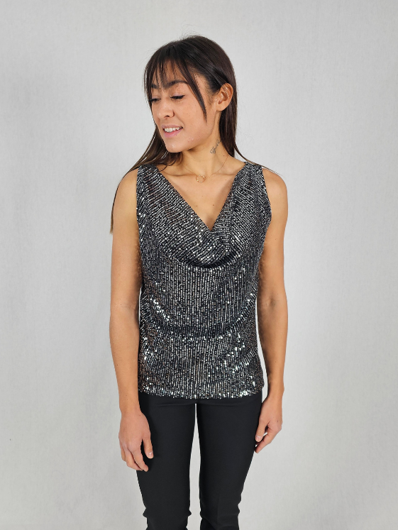 Haut sequin argenté CINDY