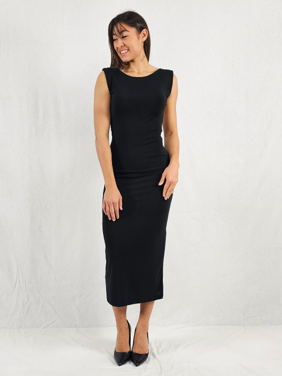 Robe longue dos nu noire ROMANE