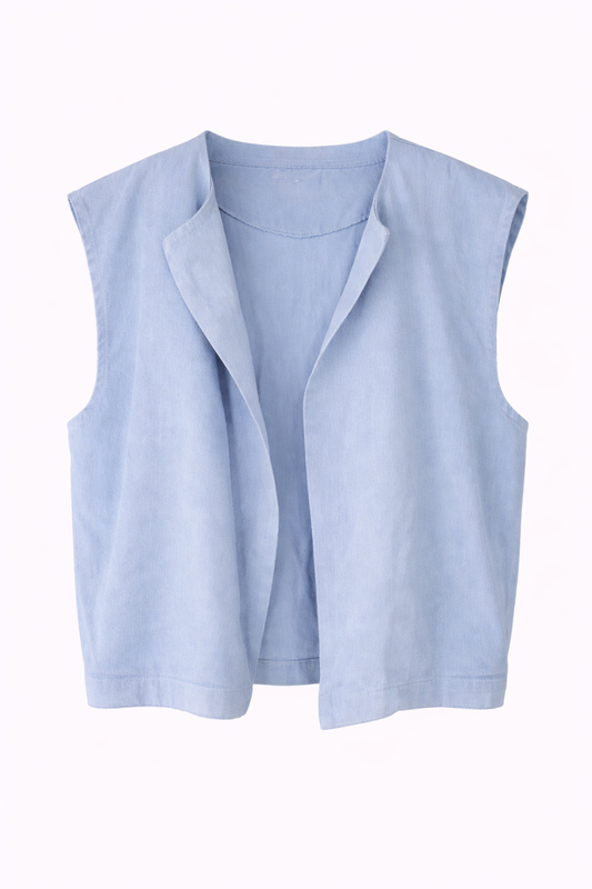 Veste sans manches bleu ciel oversize