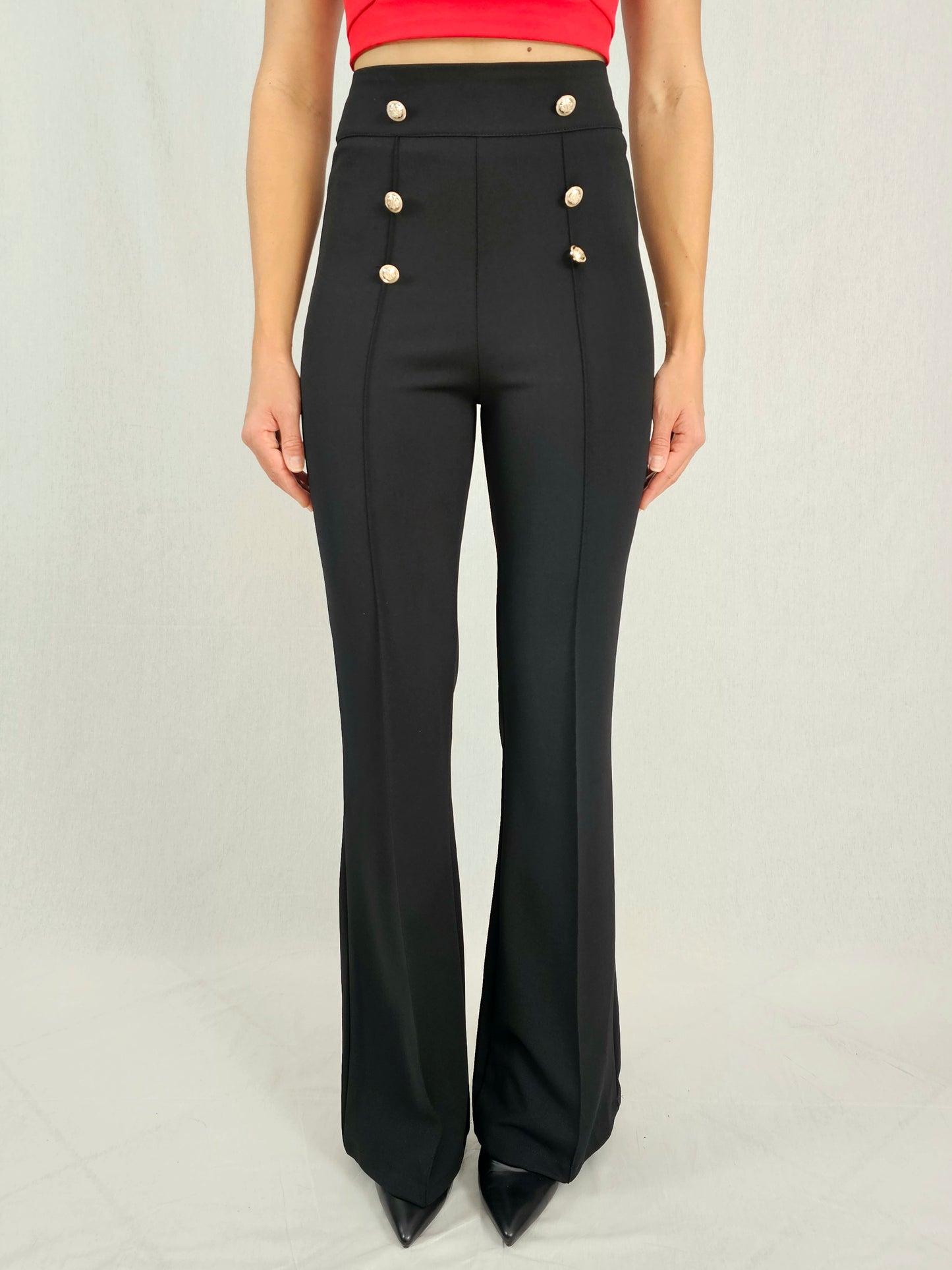 Pantalon noir taille haute officier - ALYA