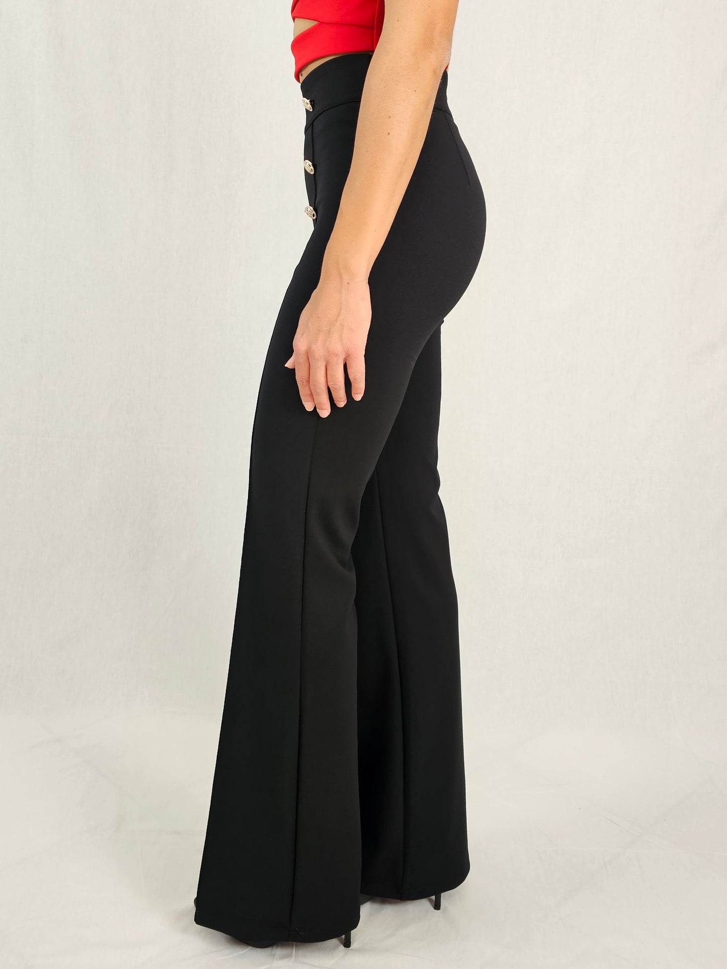 Pantalon noir taille haute officier - ALYA