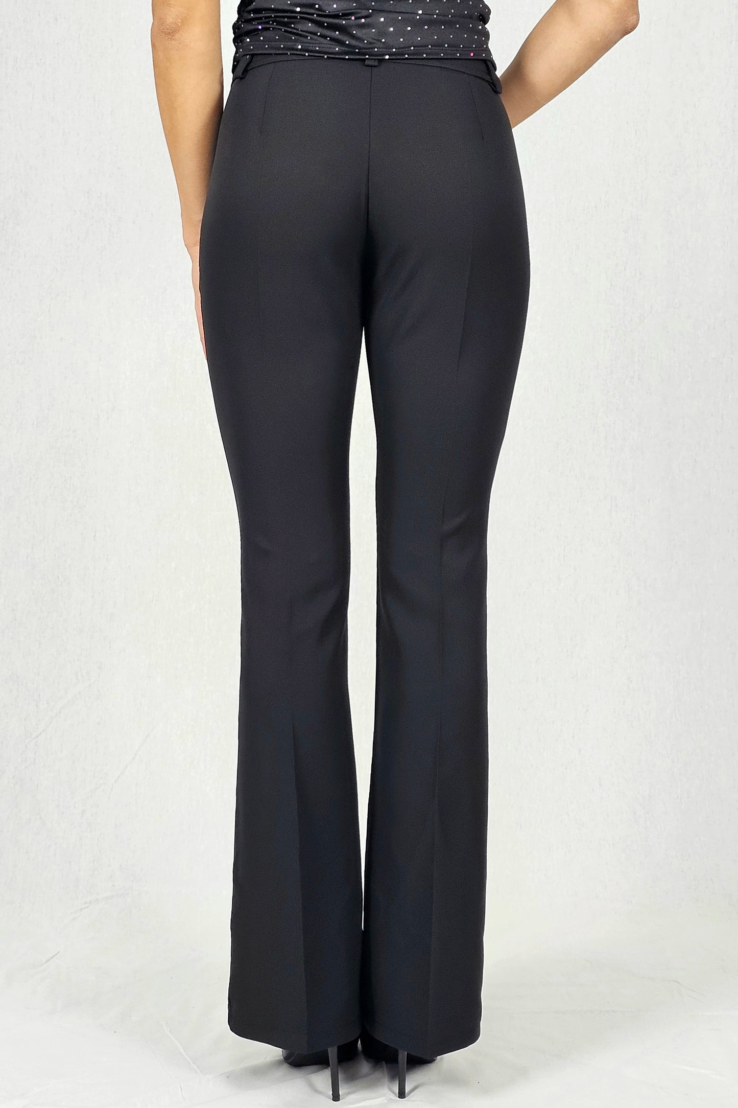 Pantalon évasé noir élégant - AMALIA