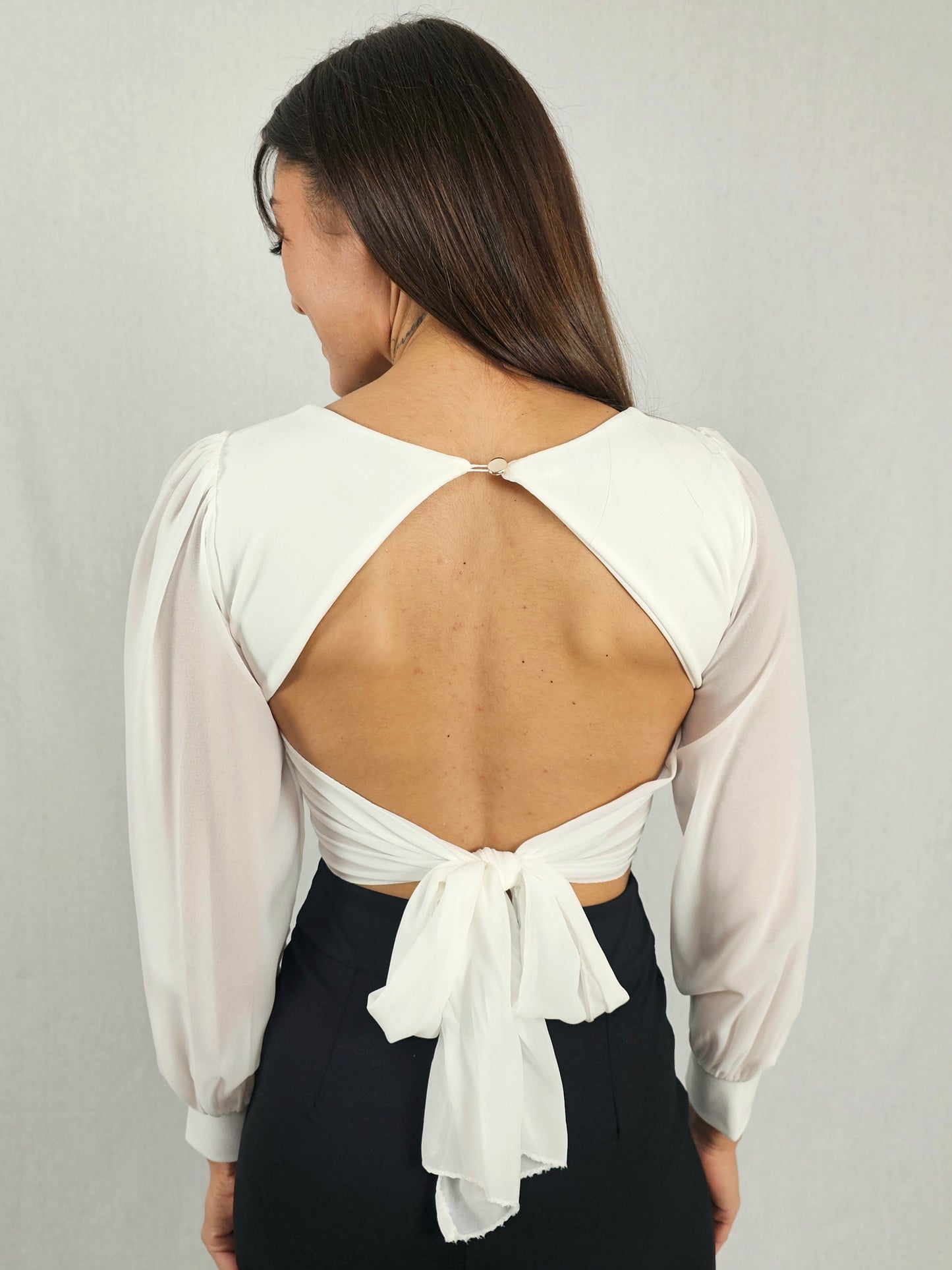 Haut avec manches transparentes - LIORA