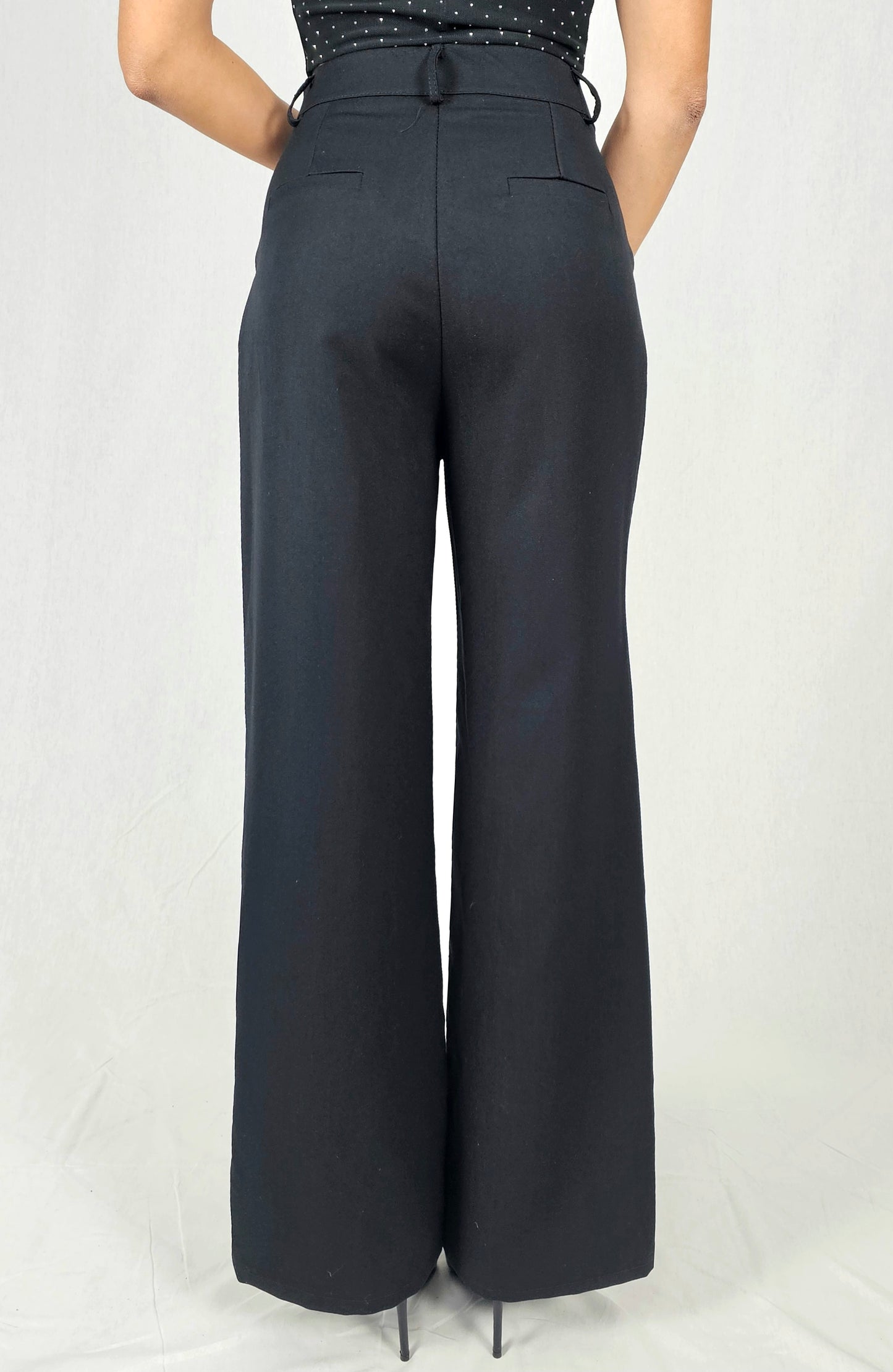 Pantalon large noir classique - ANISSA