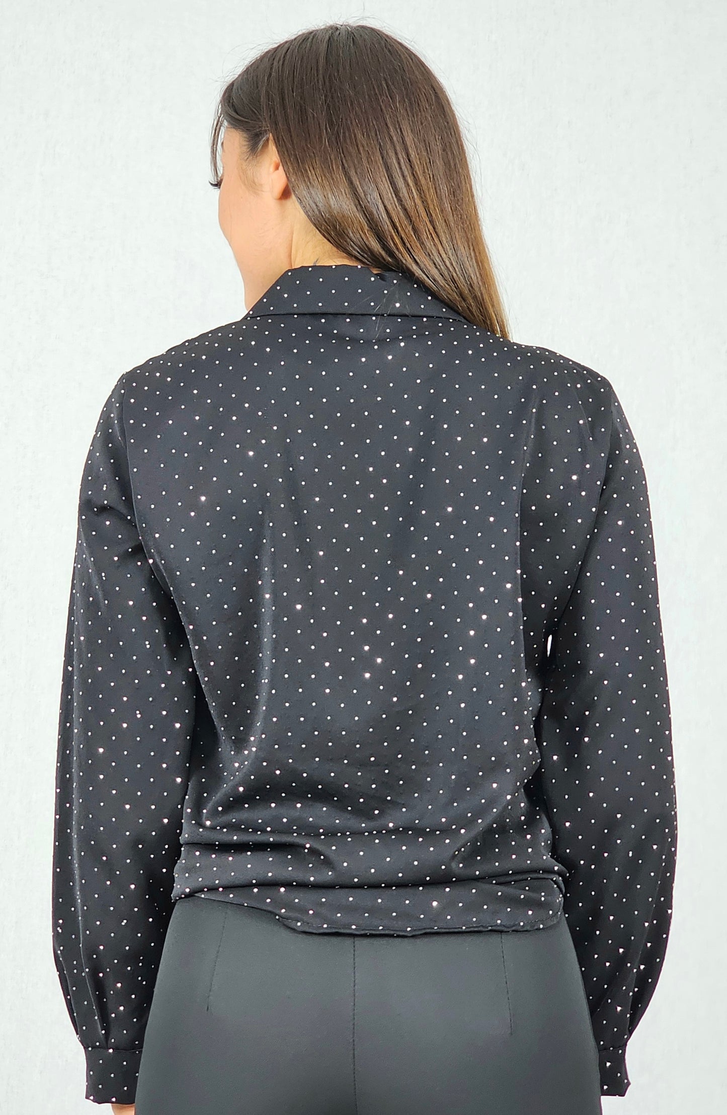 Chemisier noir à strass - LIVIA