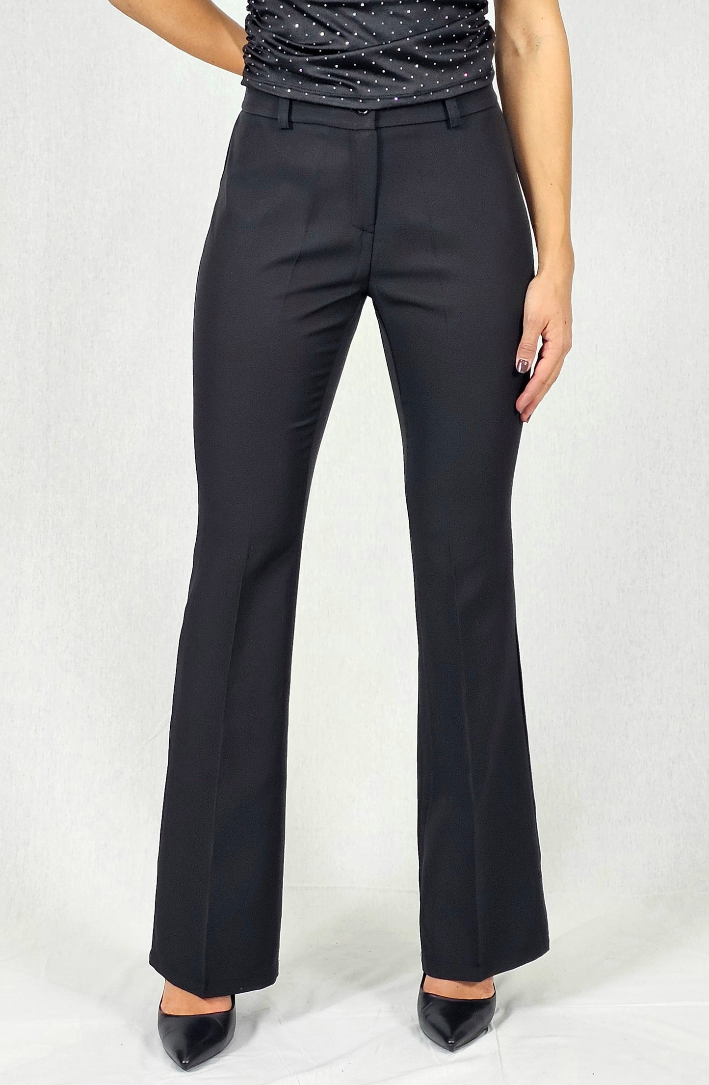Pantalon évasé noir élégant - AMALIA