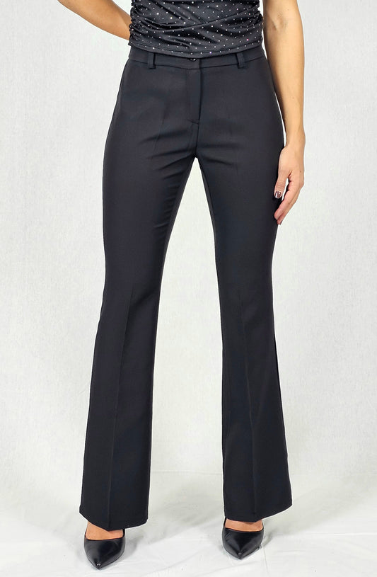 Pantalon évasé noir élégant - AMALIA