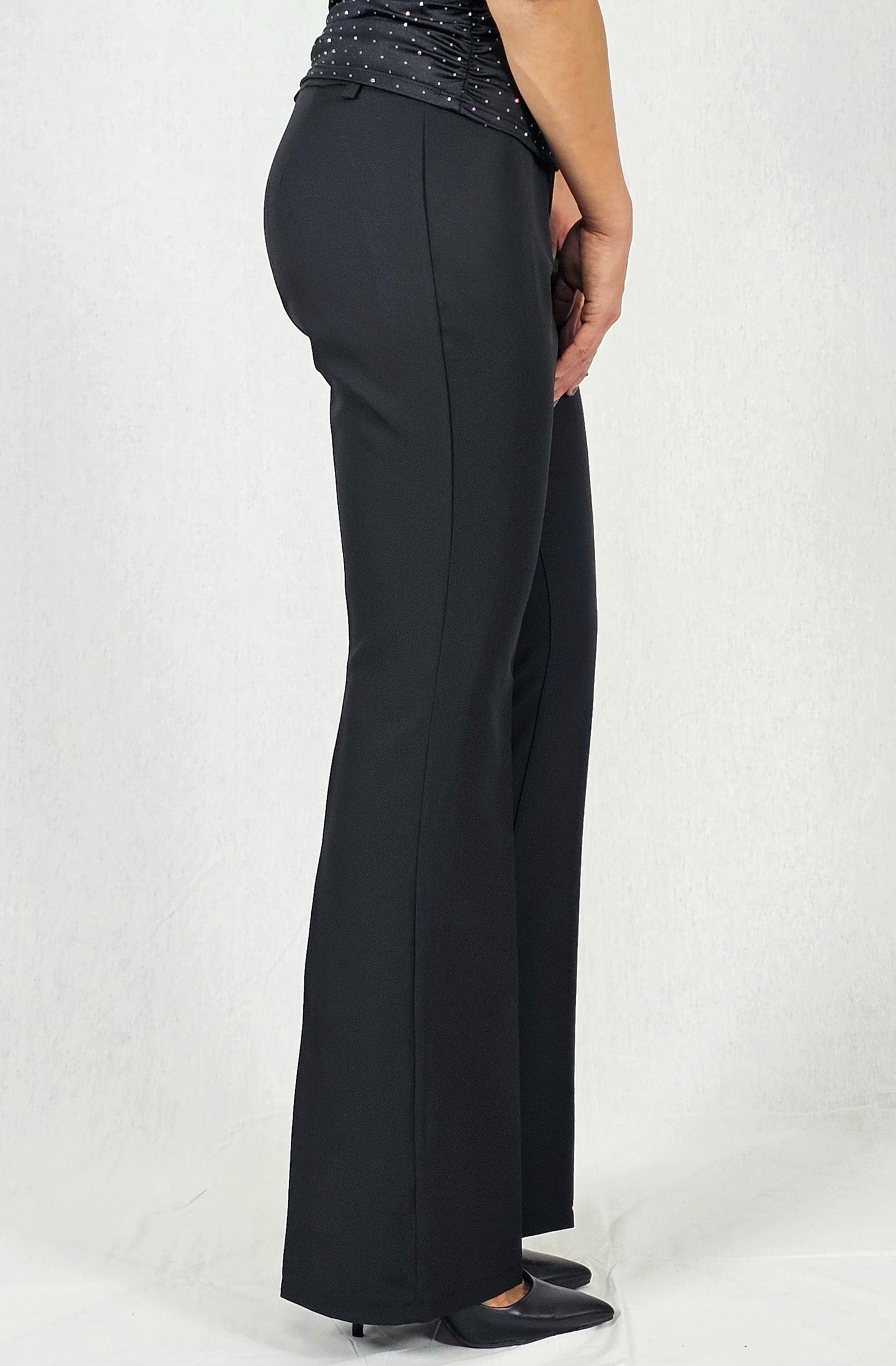 Pantalon évasé noir élégant - AMALIA