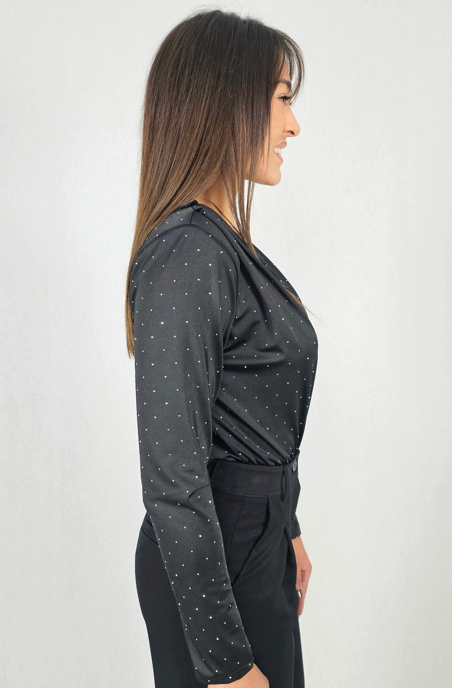 Body noir à strass - LIZ