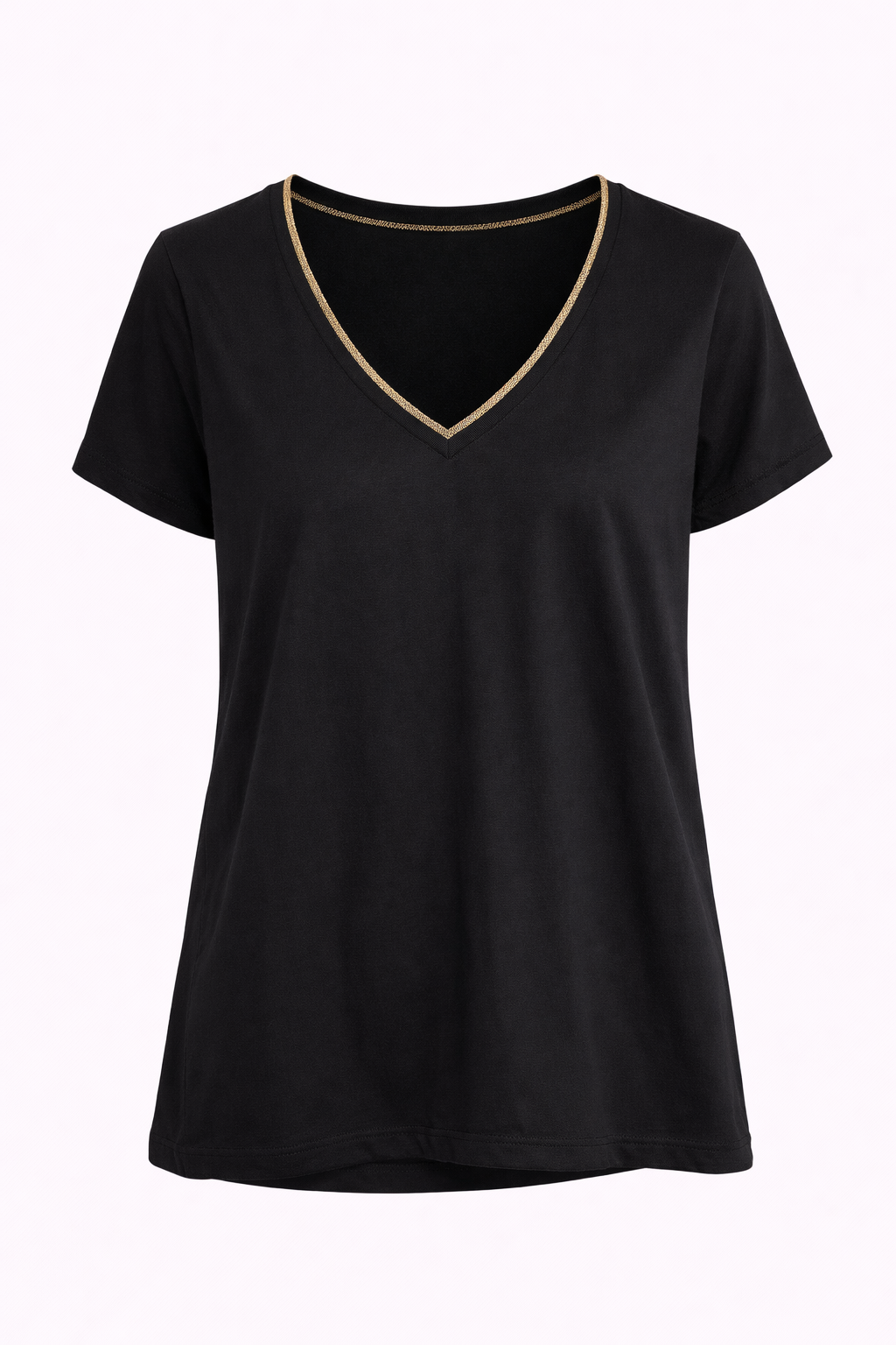 T-shirt col V avec finition dorée JDY