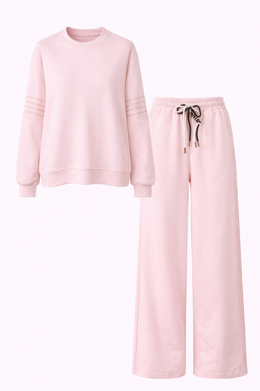 Ensemble sweat & pantalon rose poudré