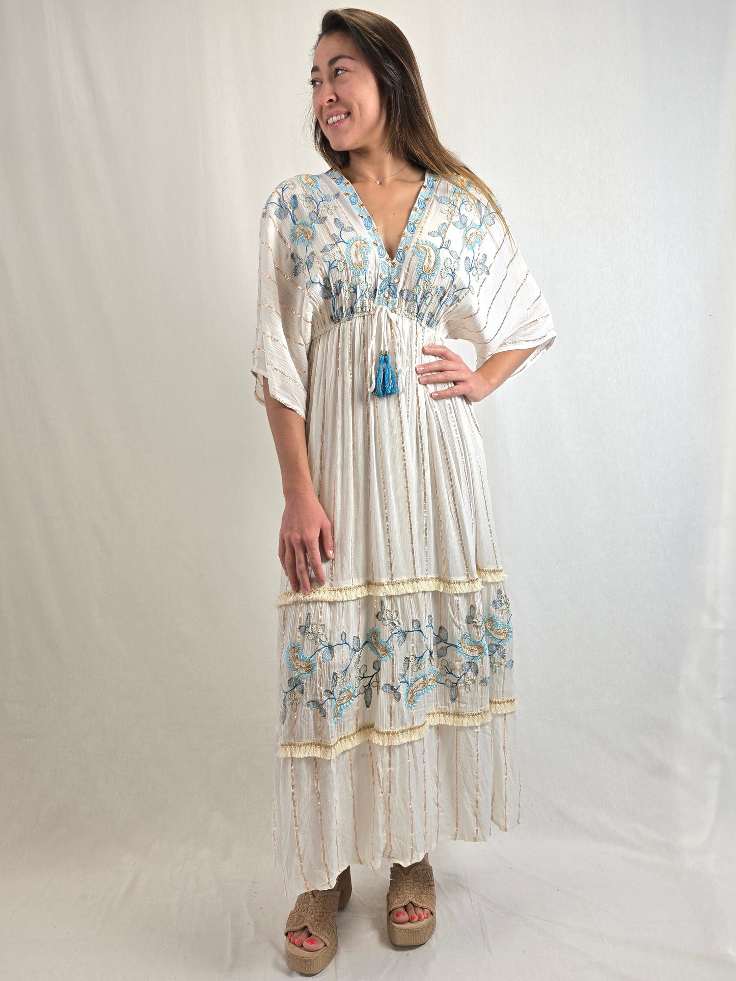 Robe longue bohème brodé SOHANE