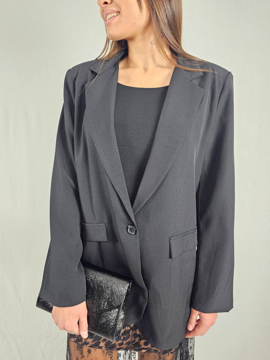 Veste noire à bouton - OLIVIA