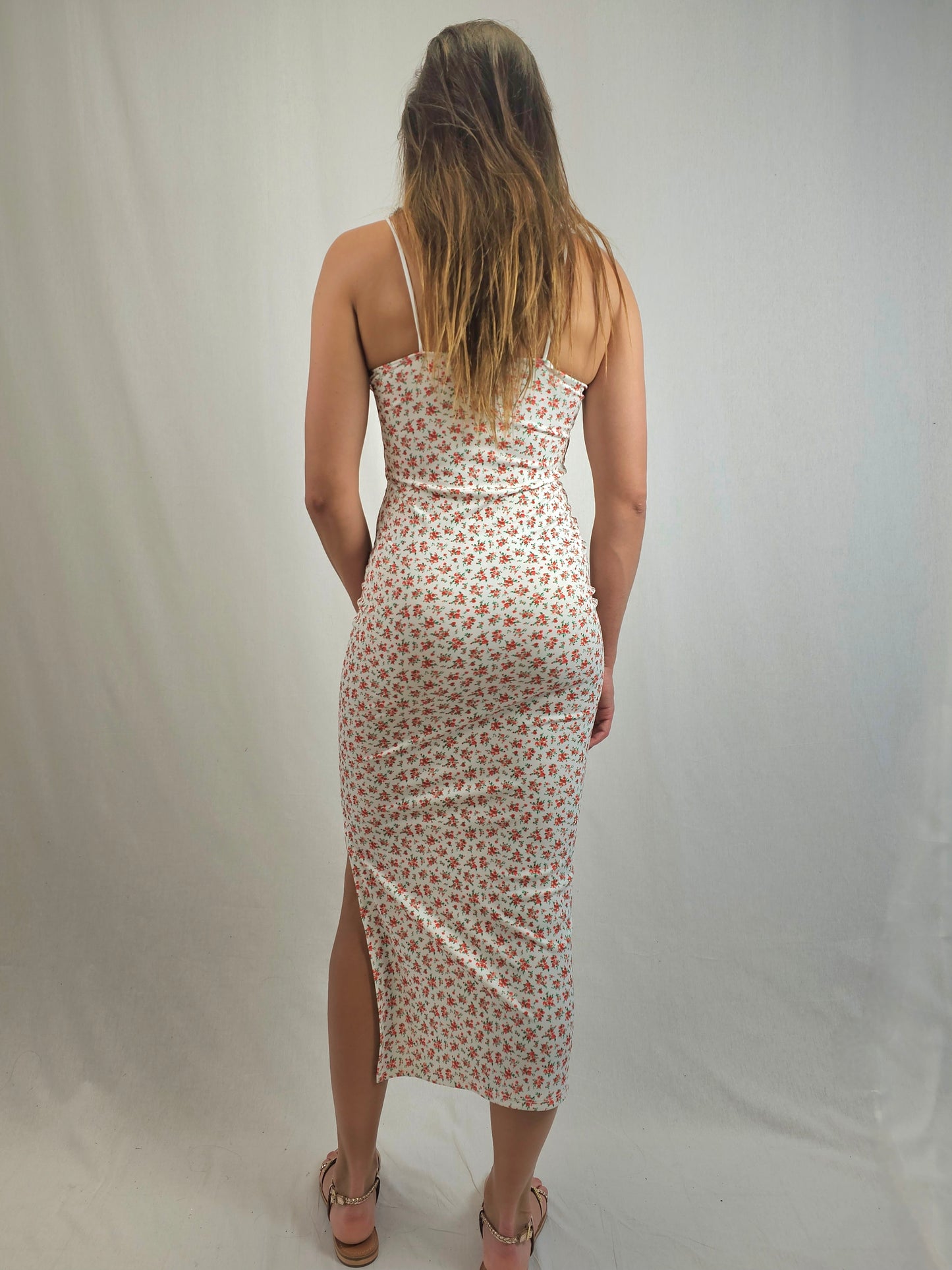 Robe longue fleurie à bretelles fines - BLUME