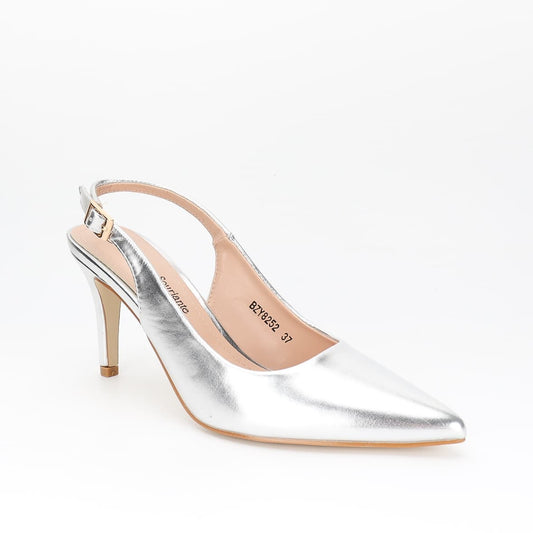 Escarpins slingback argenté classiques PIA