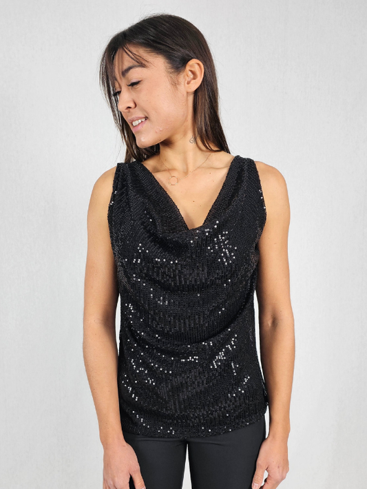Haut sequin noir CINDY