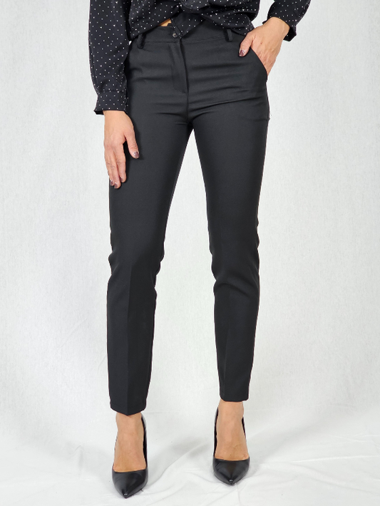 Pantalon noir ajusté moderne ALINA
