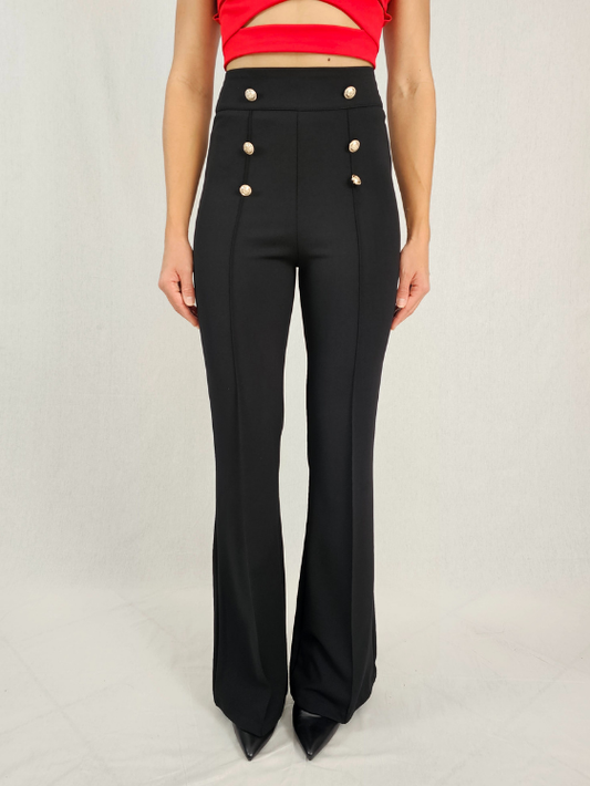 Pantalon noir taille haute officier ALYA