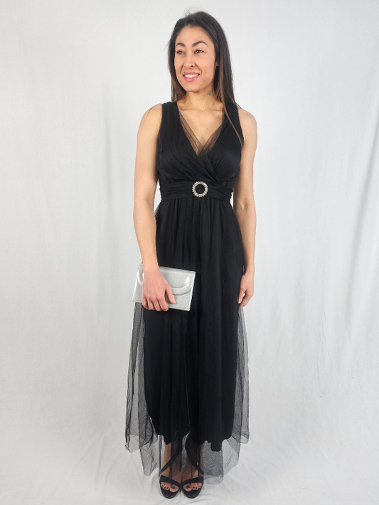 Robe longue en tulle Noire - LUNA