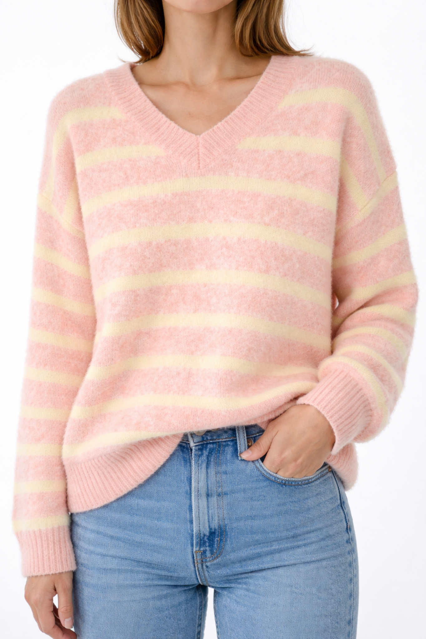 Pull Rayé Col V - Charlotte