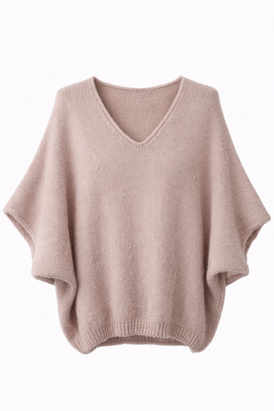 Pull manches chauve-souris col V