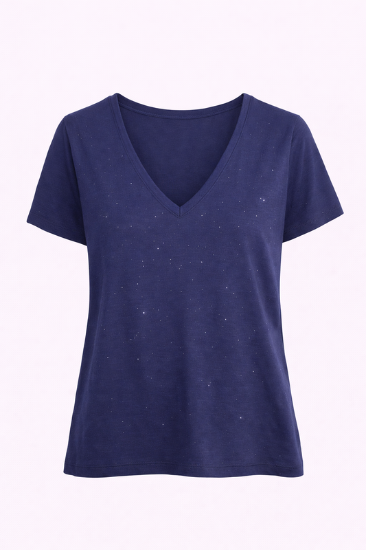T-shirt col V pailleté - JDY