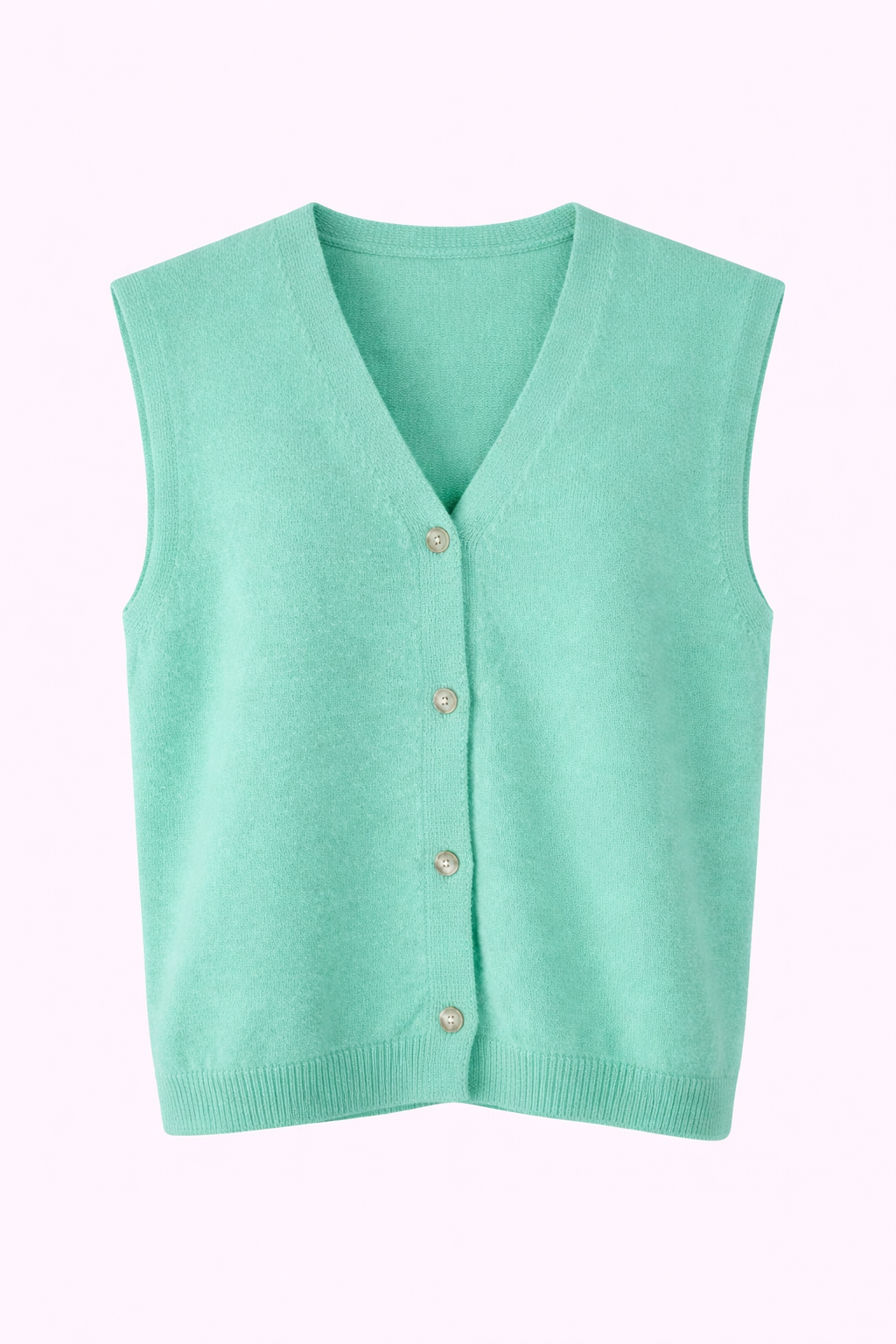 Gilet sans manches bleu ciel à boutons