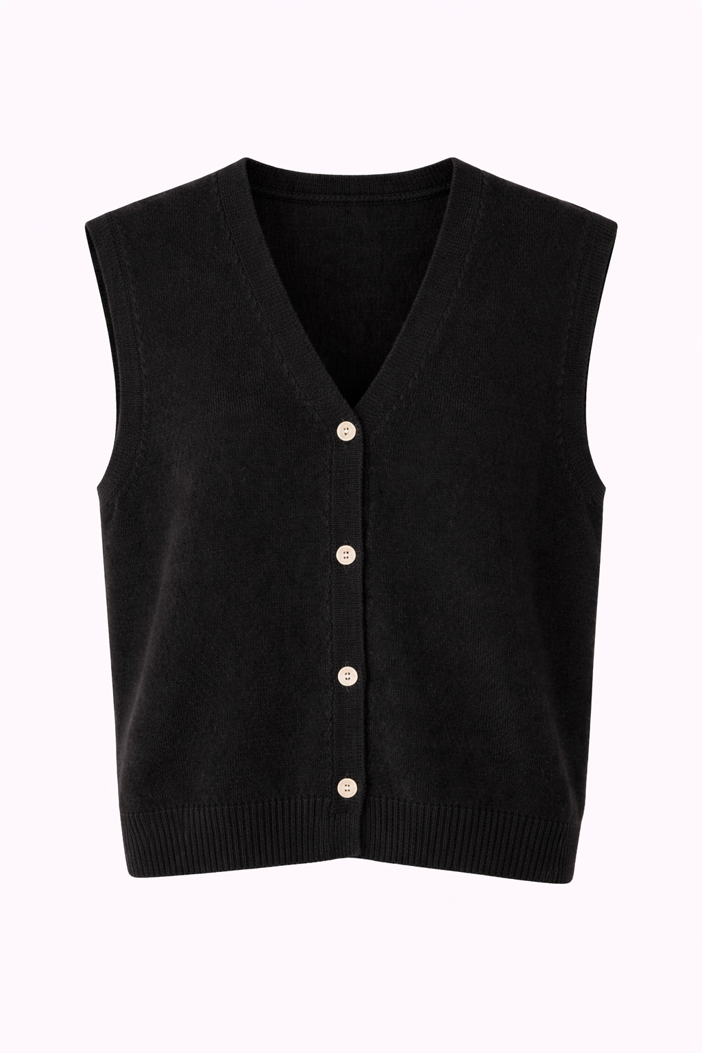 Gilet sans manches bleu ciel à boutons