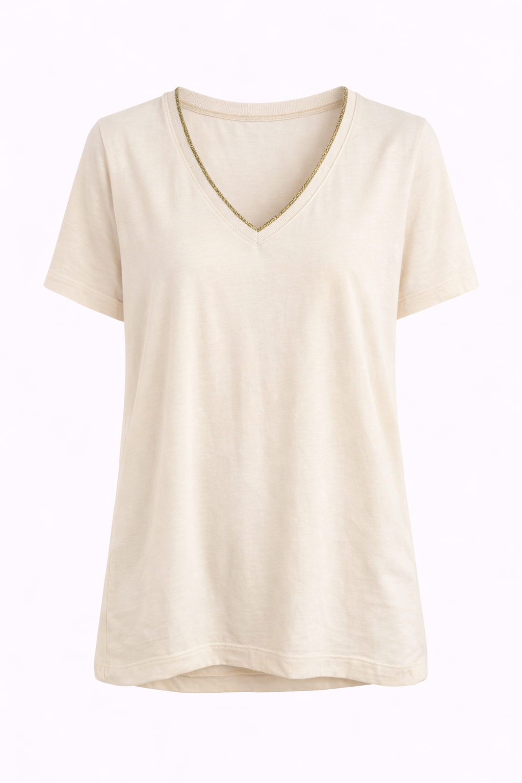 T-shirt col V avec finition dorée JDY