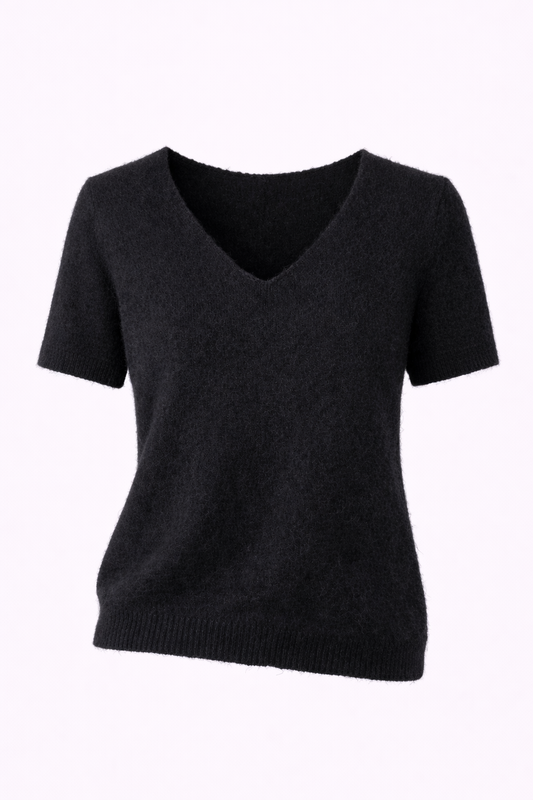 Haut col V manches courtes