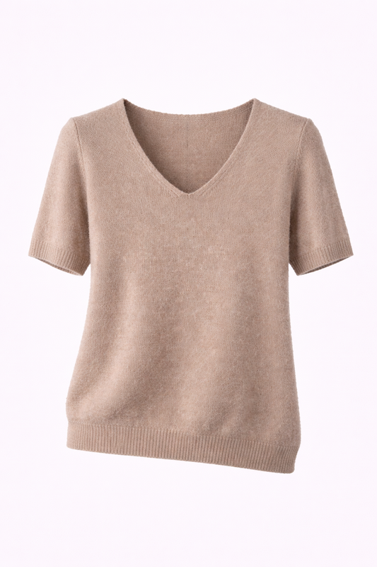 Haut col V manches courtes