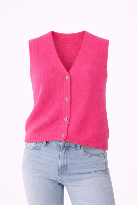 Gilet sans manches boutonné col V