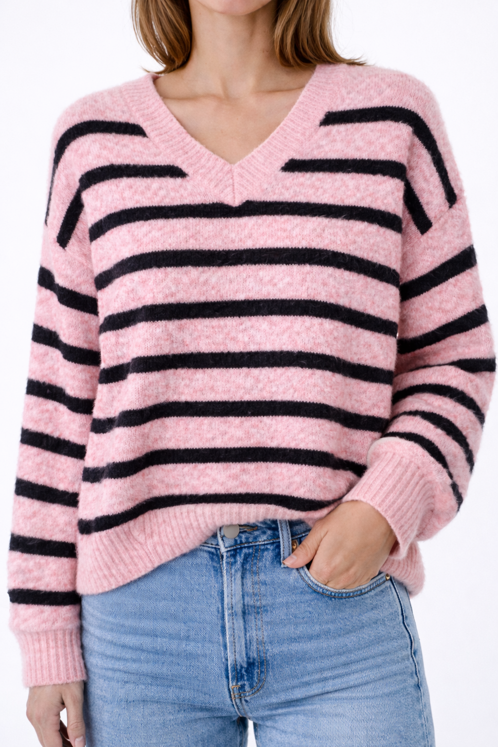 Pull Rayé Col V - Charlotte