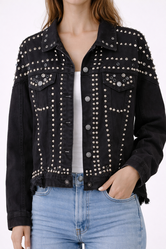 Veste cloutée – Coupe oversize